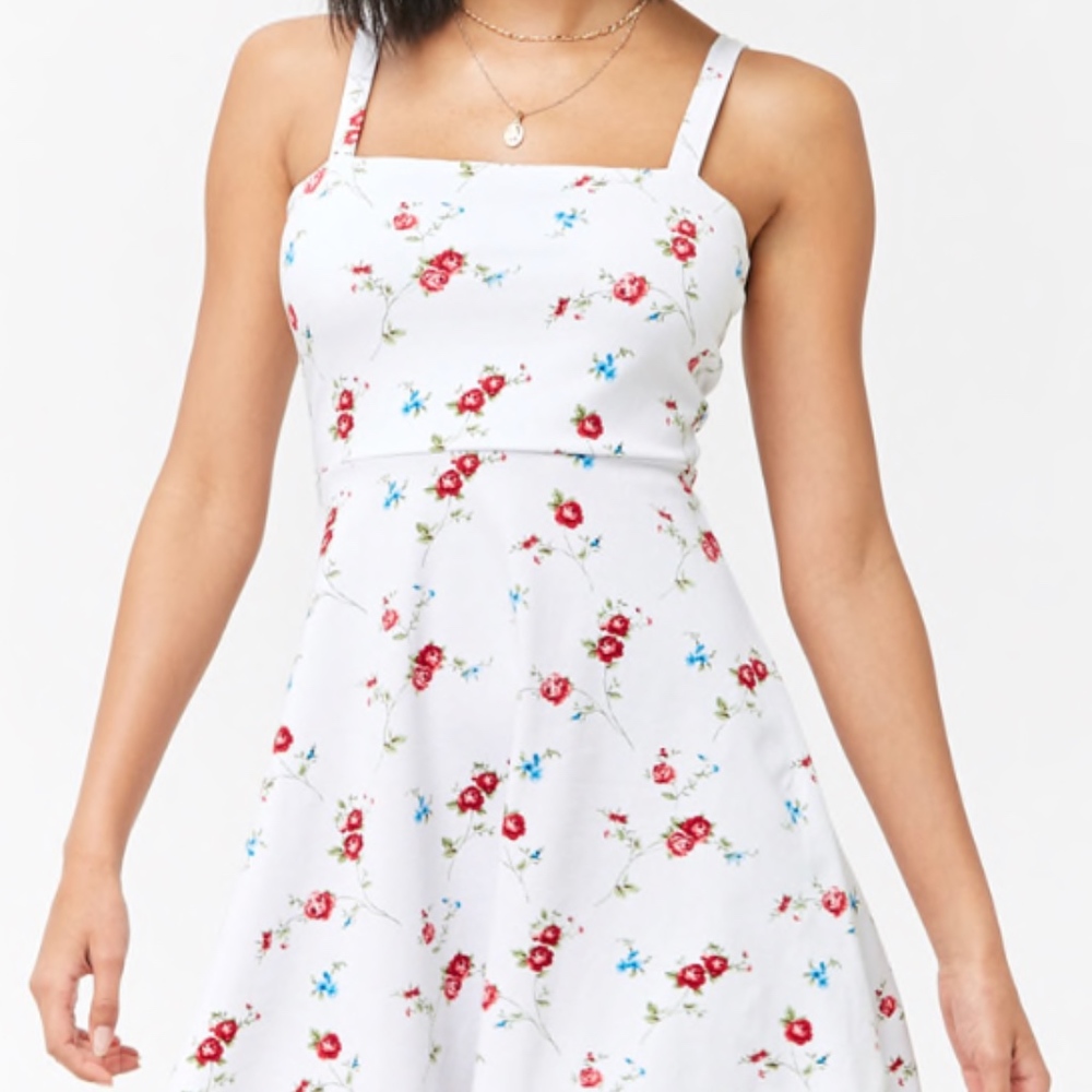 Forever 21 Floral Cutout Skater Dress